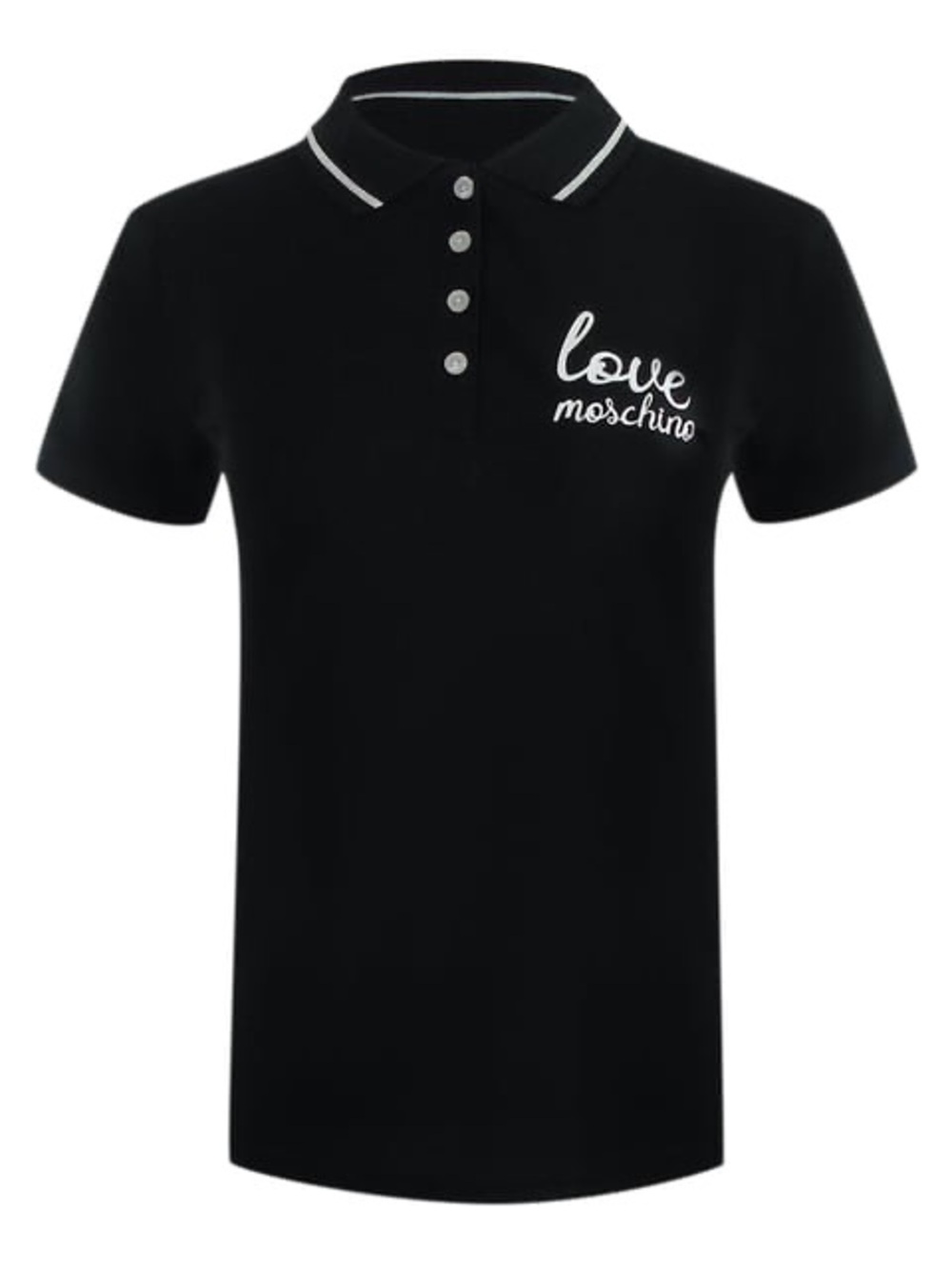 Love Moschino Black Polo with White Trim